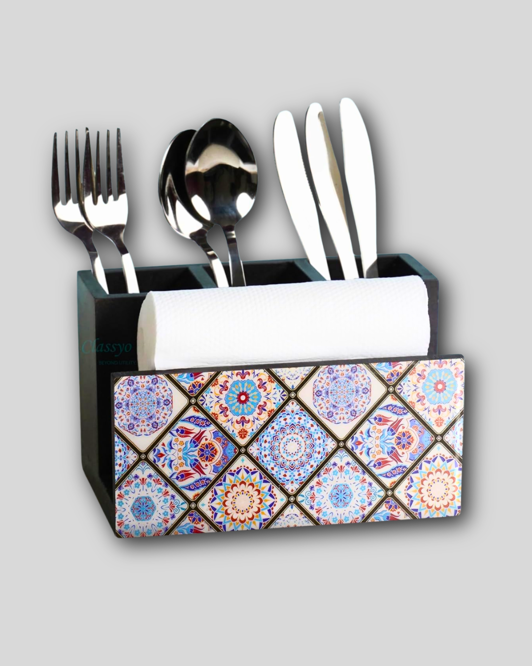 Spoon Stand for Kitchen, Tissue and Cutlery Holder for Dining Table