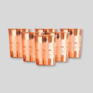 INDIAN ART VILLA Luxury Copper Glass Tumbler, 300 Ml Each, Set of 6